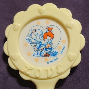 Vintage Flinstones baby rattle toy 90s 1994 Babyking Pebbles Bam Bam